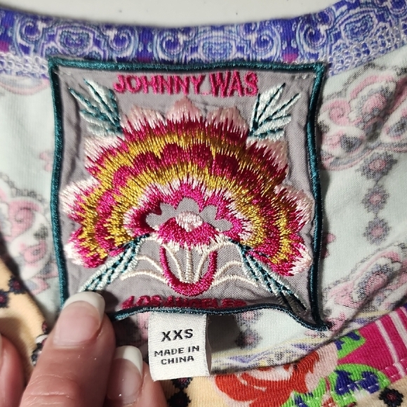 Johnny Was Like NEW Multicolor Floral Patchwork Tank Top XXS - Picture 2 of 9